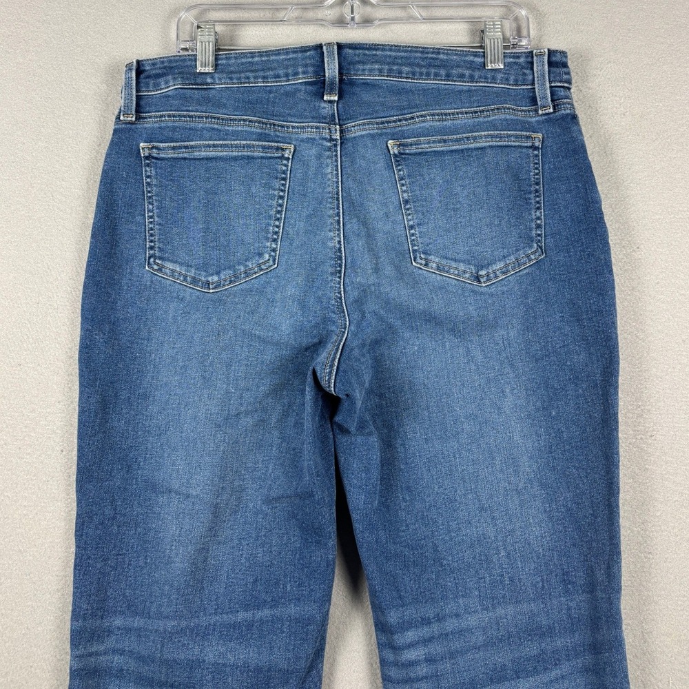 Chico's So Slimming Girlfriend Slim Leg Crop Frayed Hem Jeans 12 Blue - Picture 4 of 10